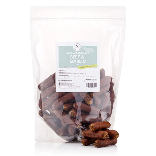 Natural Treats Gourmet Sausages Beef & Garlic 1kg