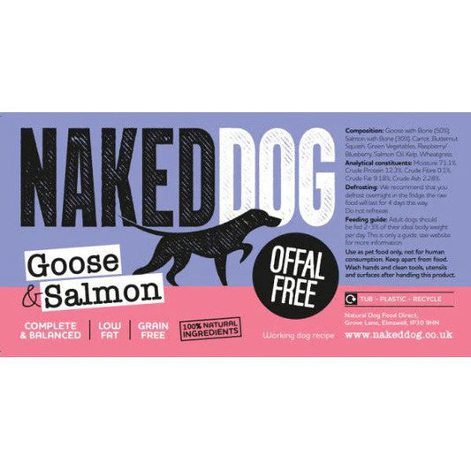 NAKEDDOG Offal Free Goose & Salmon 2x500g