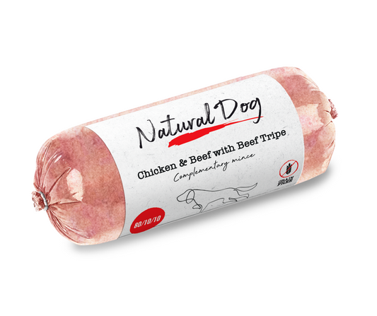 Natural Dog Chicken & Beef with Beef Tripe 80:10:10 500g